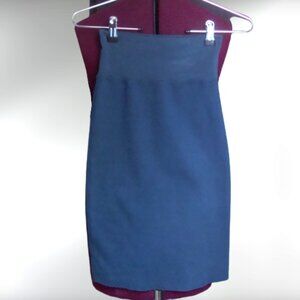 Vintage American Apparel Raw Hem Body Con Pencil Skirt Blue